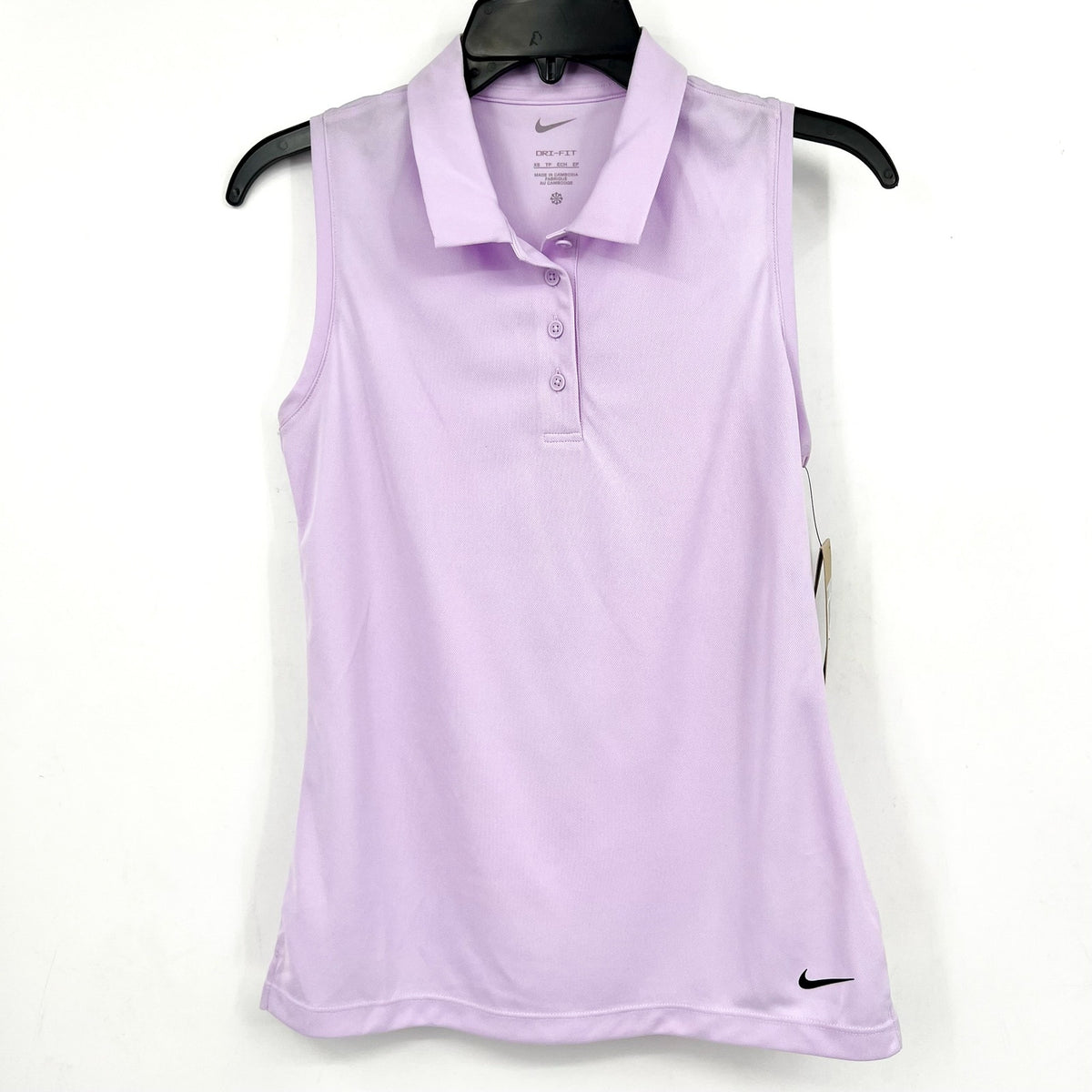 NIKE Women's Dri-Fit Victory Sleeveless Golf Polo Shirt XS Lilac Purple NWT