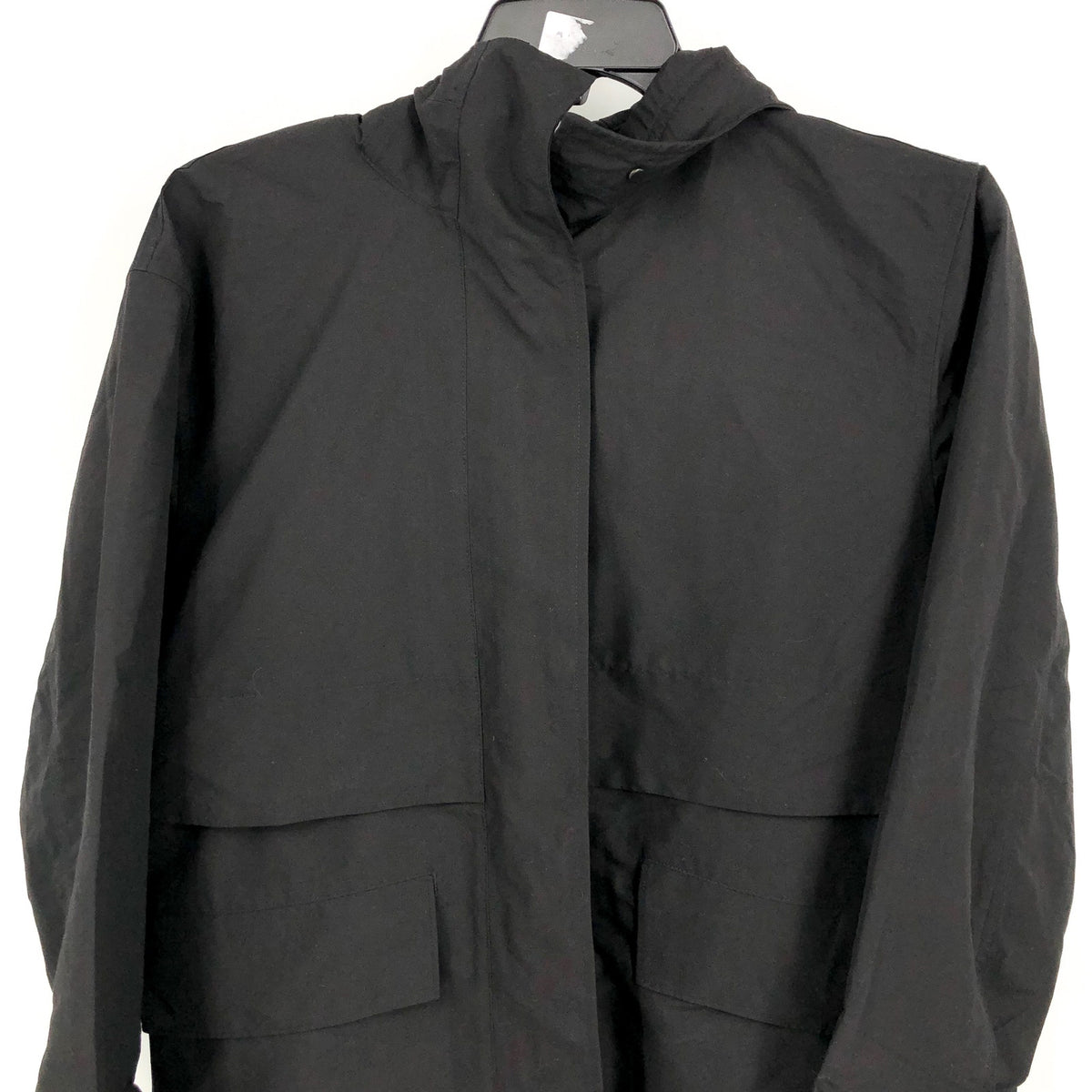 Everlane Womens ReNew Anorak Rain Coat XS Black Water-Repellent Hooded NWT