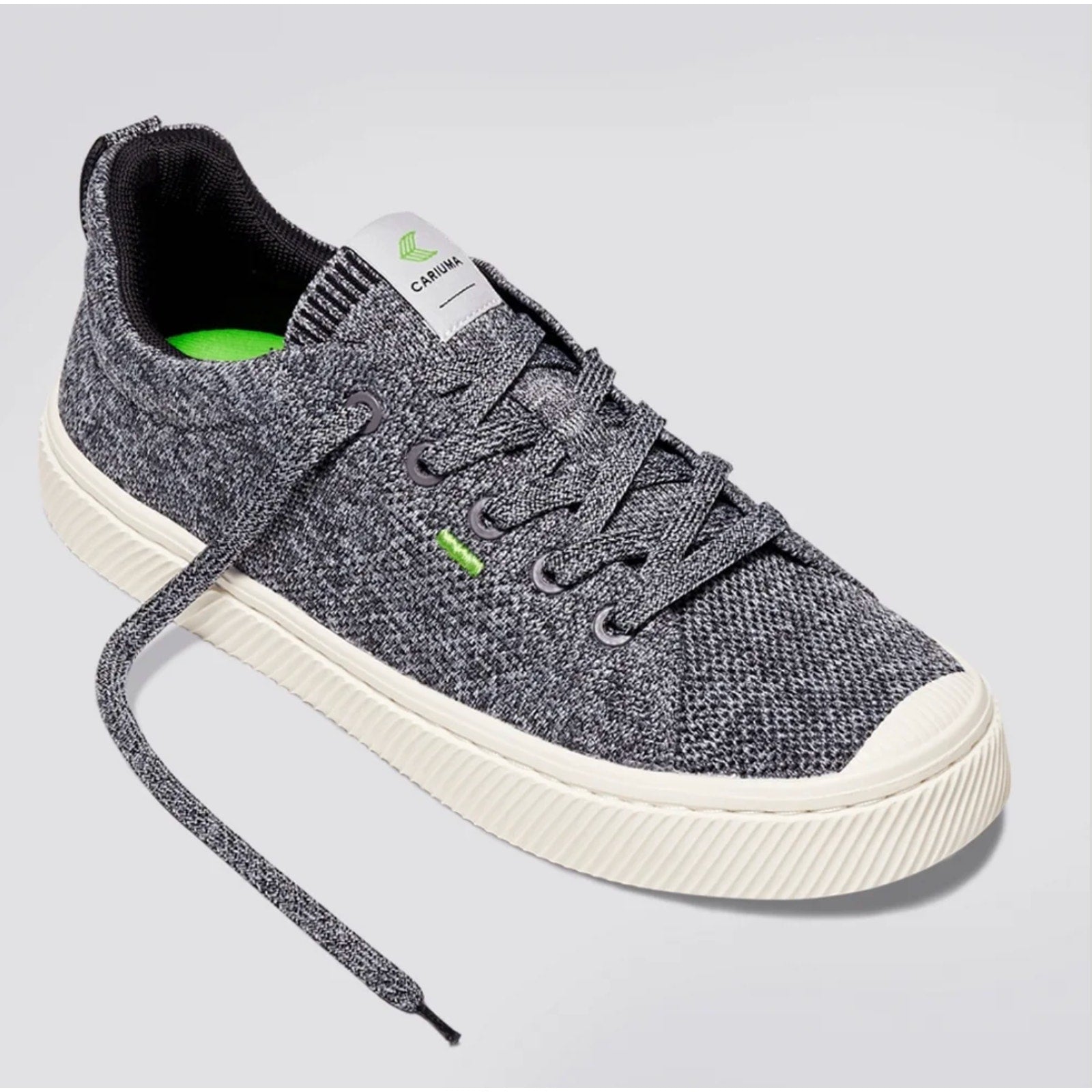 Cariuma Womens IBI Low Sneakers Size 6.5 Stone Grey Bamboo Knit Casual NIB