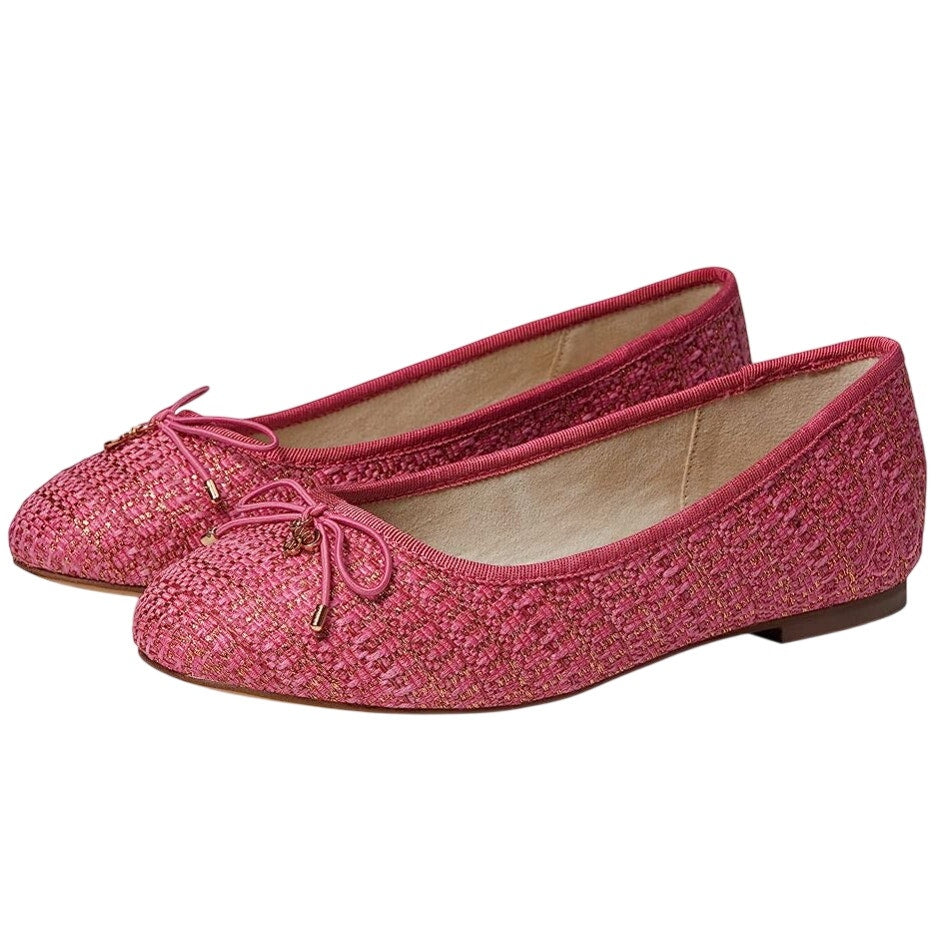 Sam Edelman Girls Felicia Ballet Flats Size 1 M EU 32 Pink Vegan Leather NIB