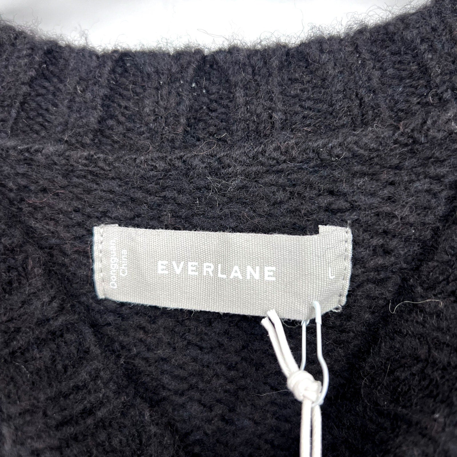 EVERLANE Men's The Cloud Crewneck Sweater Large Black Merino Wool Alpaca NWT