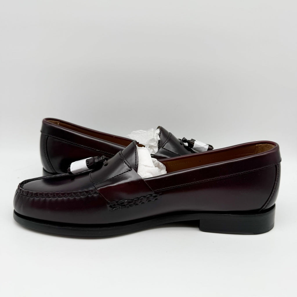 JOHNSTON & MURPHY Mens Hayes Tassel Loafer US 10 Wide EU 43 Burgundy Leather NIB