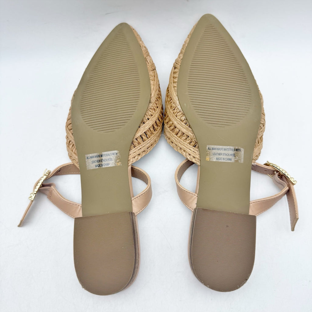 Dolce Vita Womens Domain Flat Mule US 9.5 Tan Natural Raffia Woven NWOB