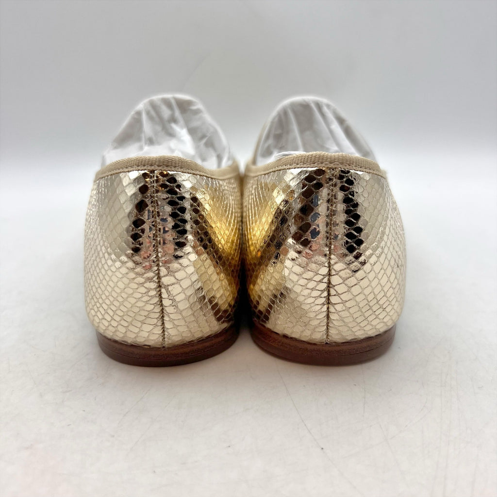 Bandolino Womens Phalon Flats Size 9 M Gold Snake Print NIB