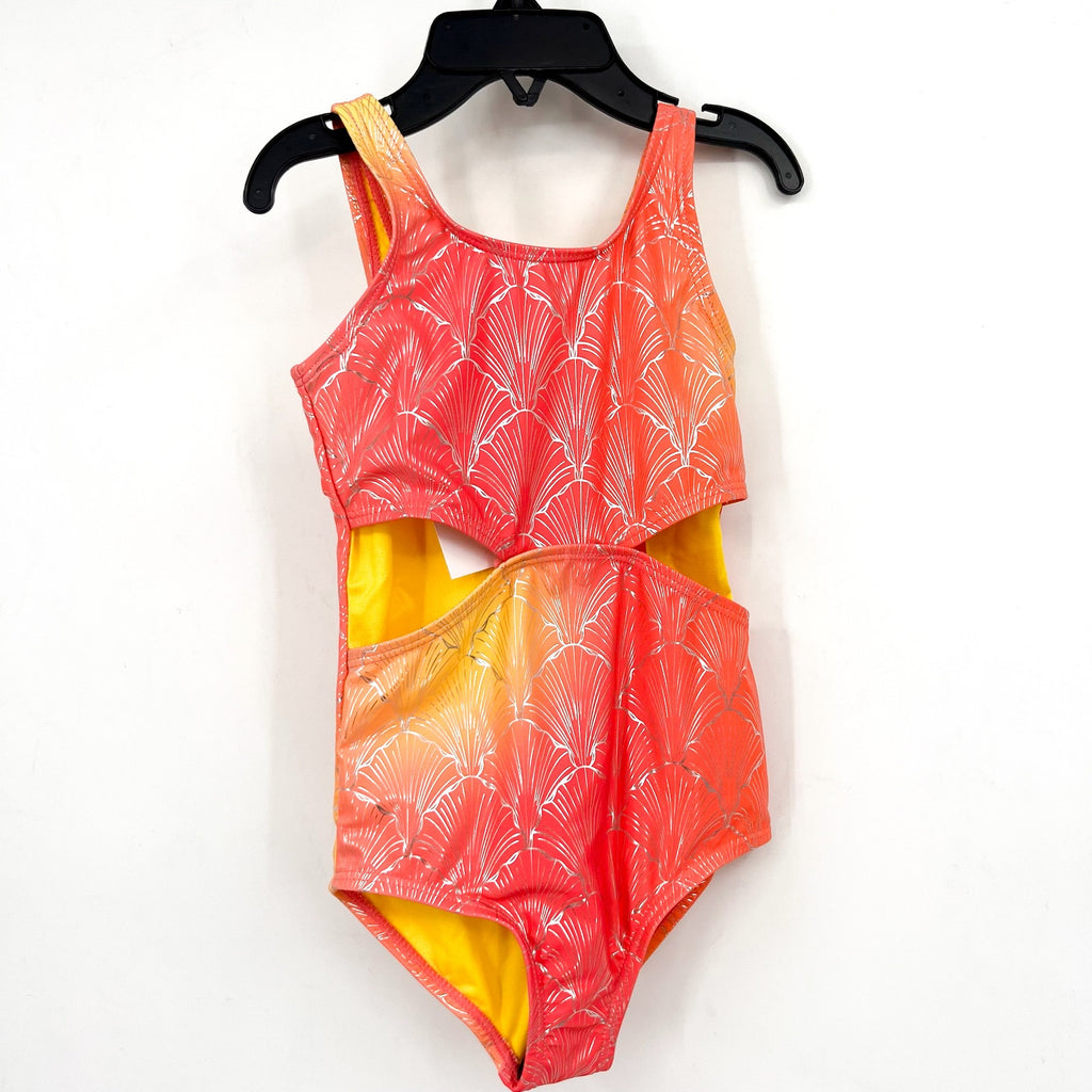 APPAMAN Girl's Erika One Piece Swimsuit 4T Seashells Pink Orange UPF NWT