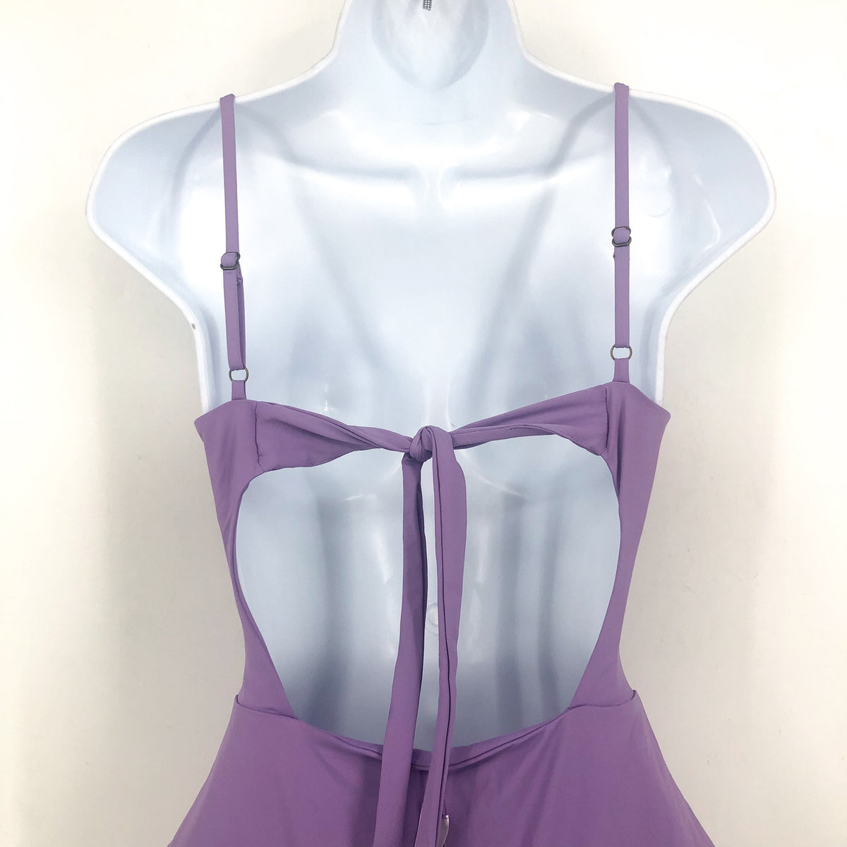 BECCA Color Code Sarai Plunge One Piece Swimsuit Medium Purple Cut Out NWT