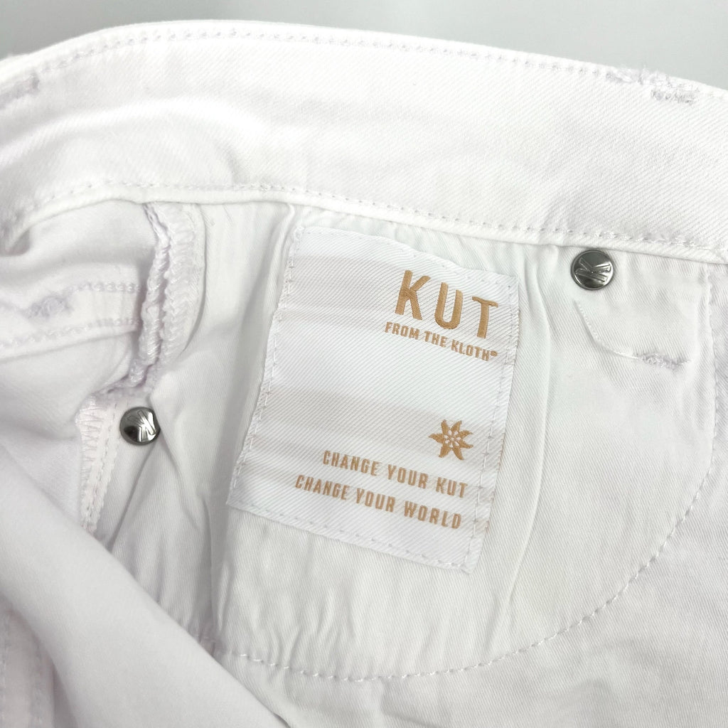 KUT FROM THE KLOTH Womens Catherine Boyfriend Jeans Size 10 Optic White NWT