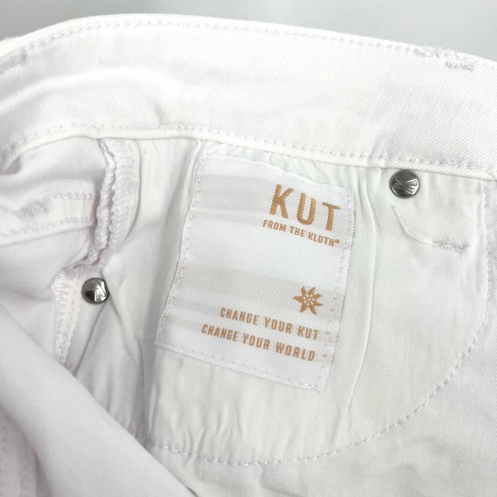 KUT FROM THE KLOTH Womens Catherine Boyfriend Jeans Size 10 Optic White NWT