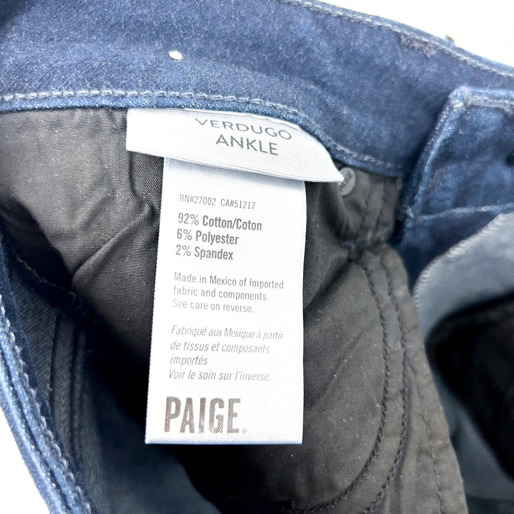 PAIGE Women's Verdugo Ankle Skinny Jeans Size 27 US 4 Snapdragon Blue NWT