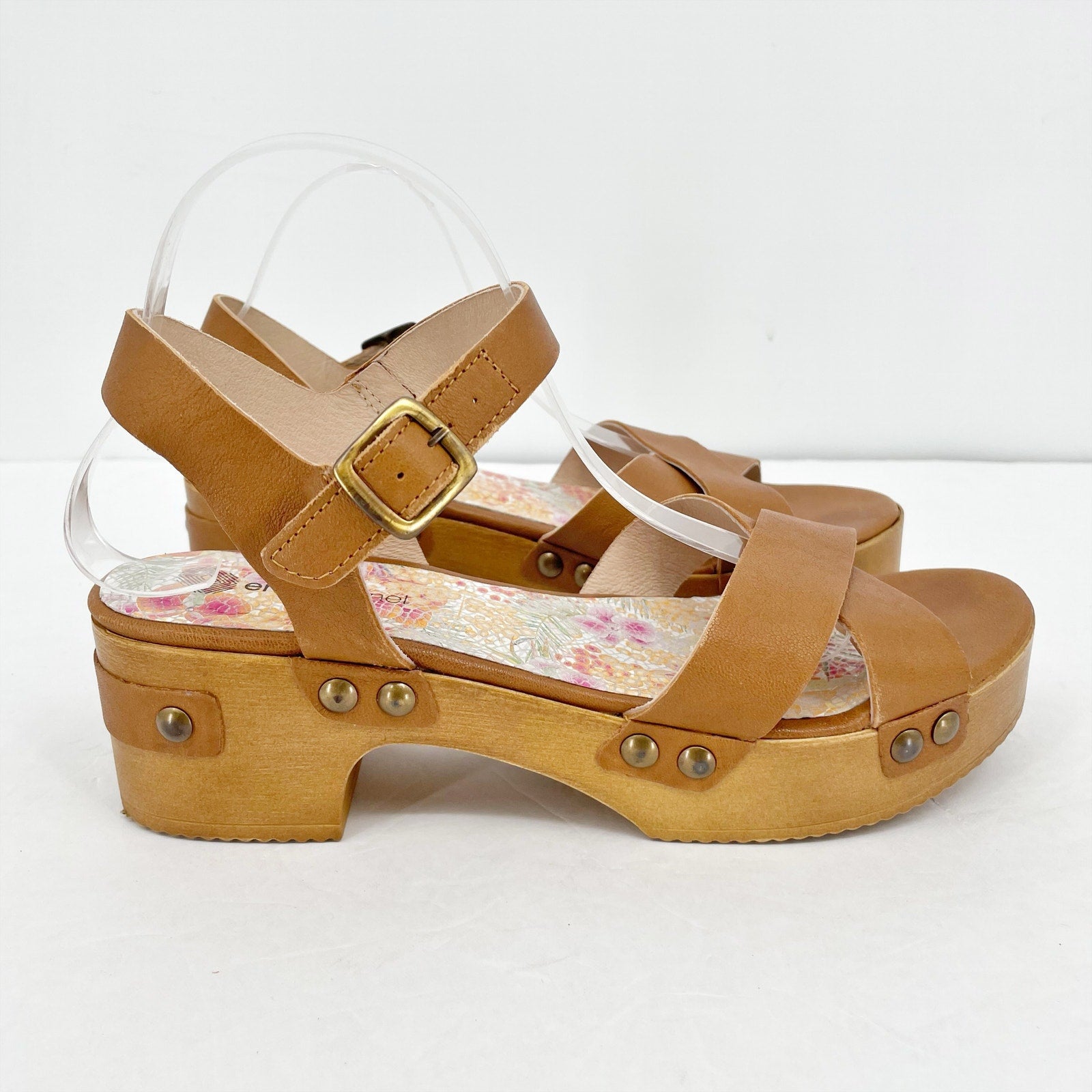 Eric Michael Womens Brooke Sandals EU 41 US 10-11M Brown Leather NIB