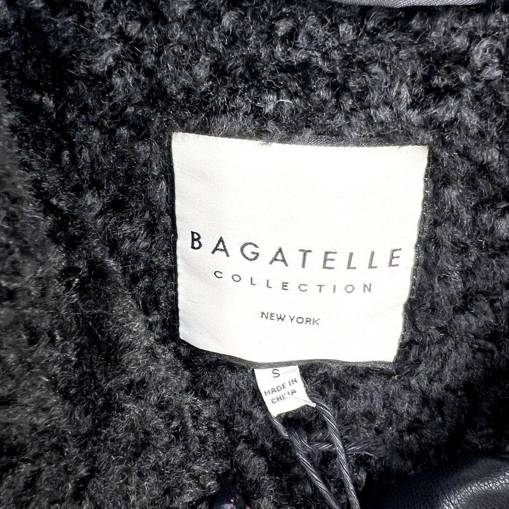 BAGATELLE COLLECTION Womens Vest Small Black Sherpa Shearling Faux Fur Lined NWT