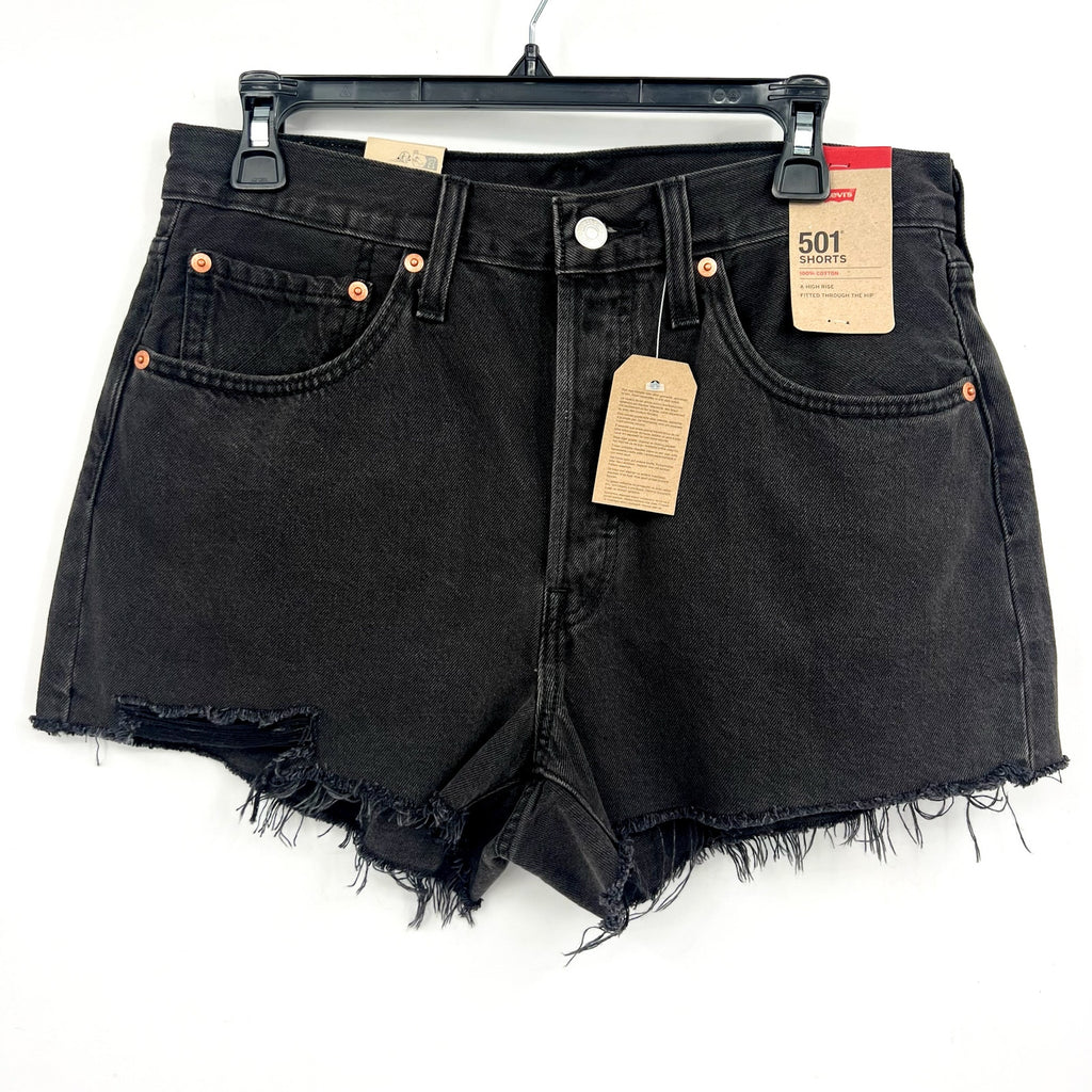 LEVIS Womens 501 Original Fit Shorts Size 30 US 10 Lunar Black 56327-0112 NWT