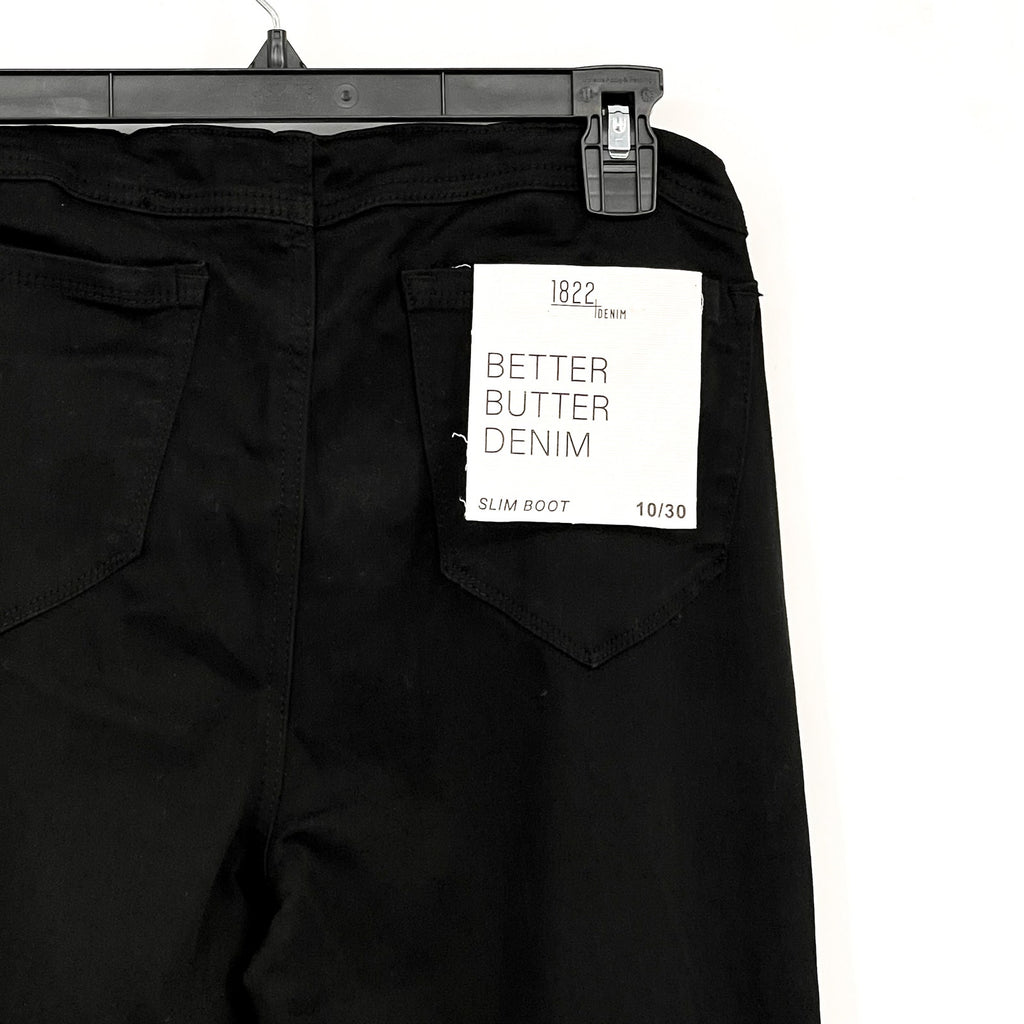 1822 DENIM Maternity Women's Slim Bootcut Jeans Size 10 Black Over Belly NWT