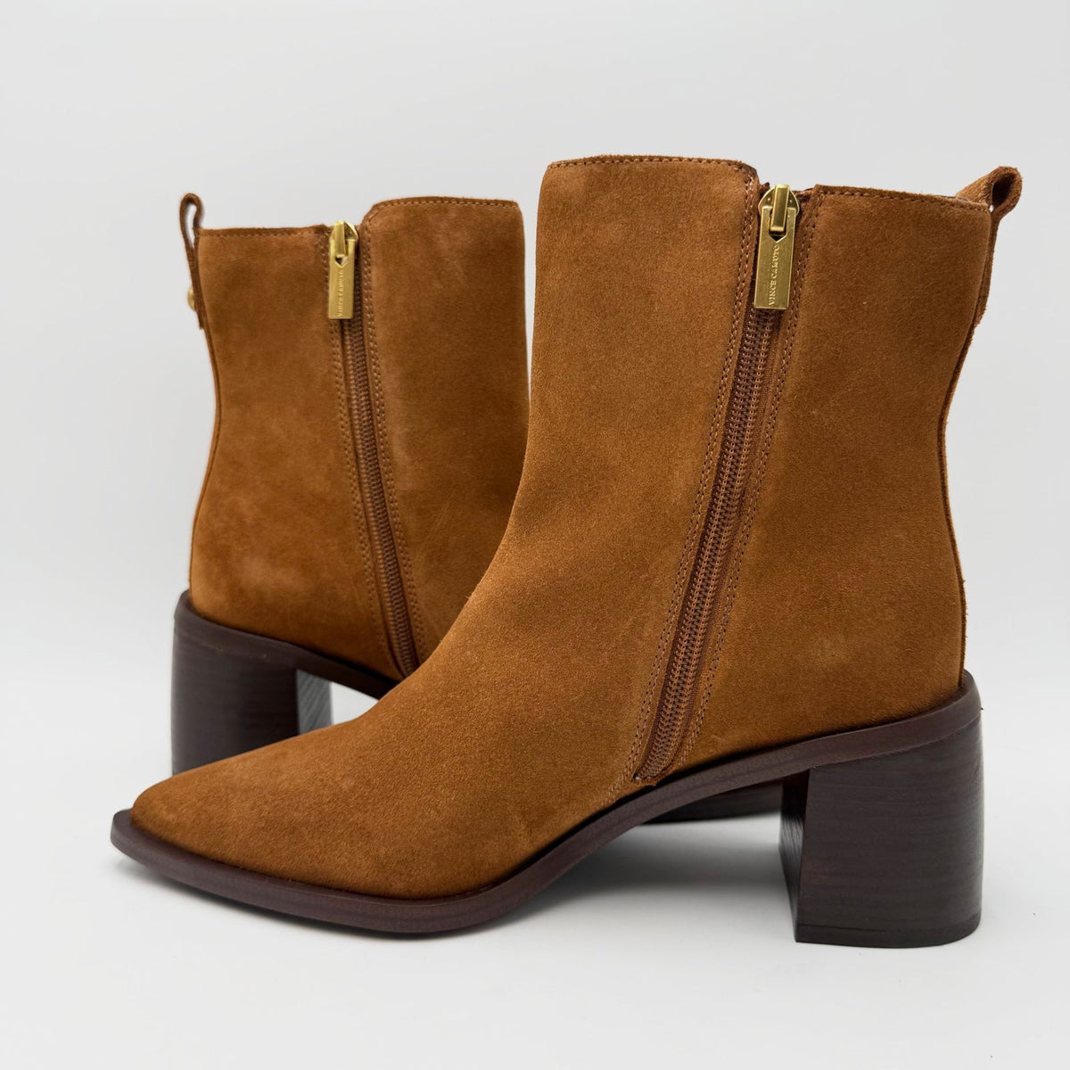 Vince Camuto Womens Lorelai Ankle Boots Size 7 EU 37.5 Brown Burnt Sugar NIB