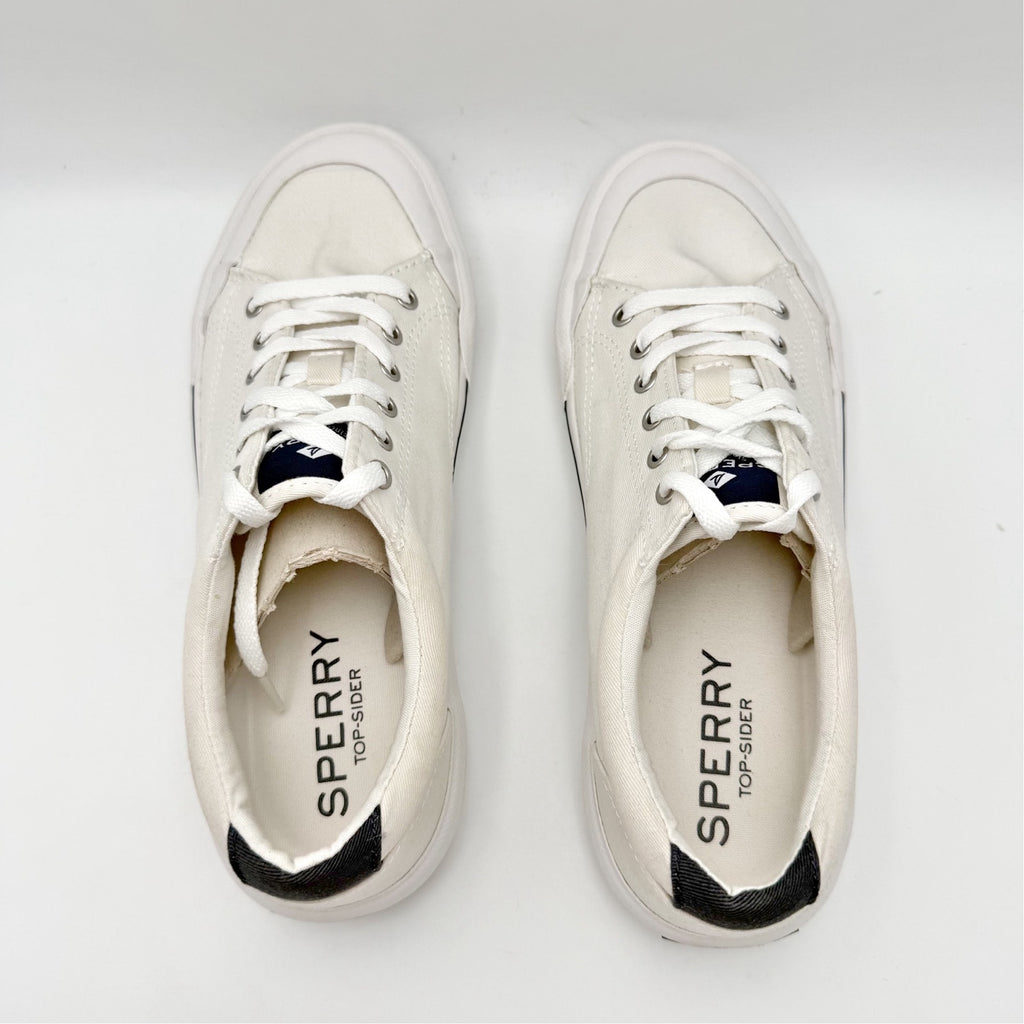 Sperry Mens Top-Sider Striper ll Retro Sneakers US 7.5 EU 40 White Canvas NIB