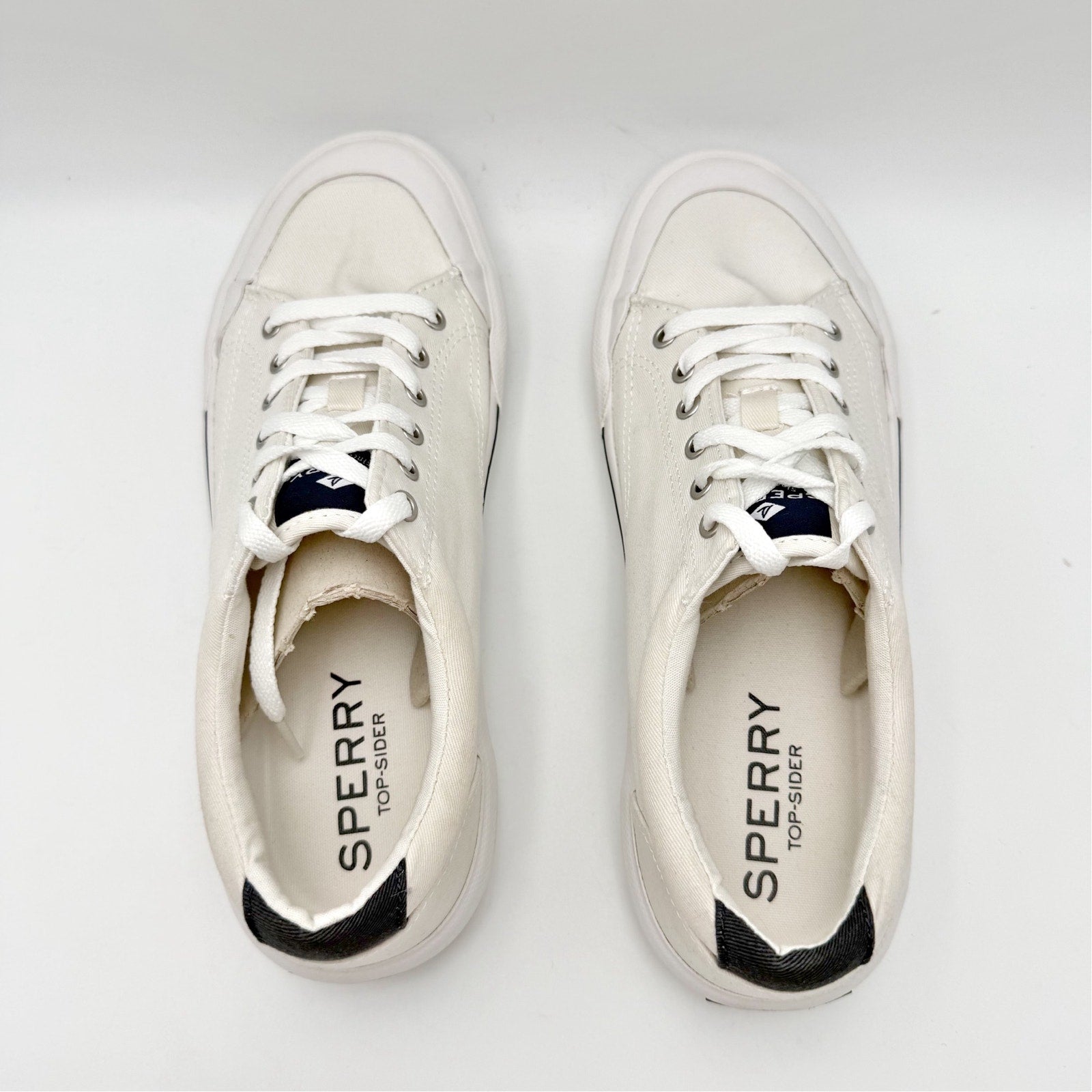 Sperry Mens Top-Sider Striper ll Retro Sneakers US 7.5 EU 40 White Canvas NIB