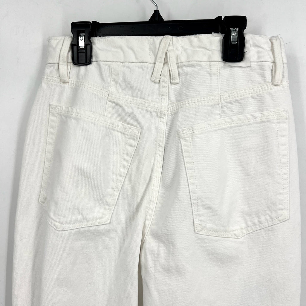 GOOD AMERICAN Good '90s Duster Natural Fray US Size 2 - 26 White Distressed NWOT