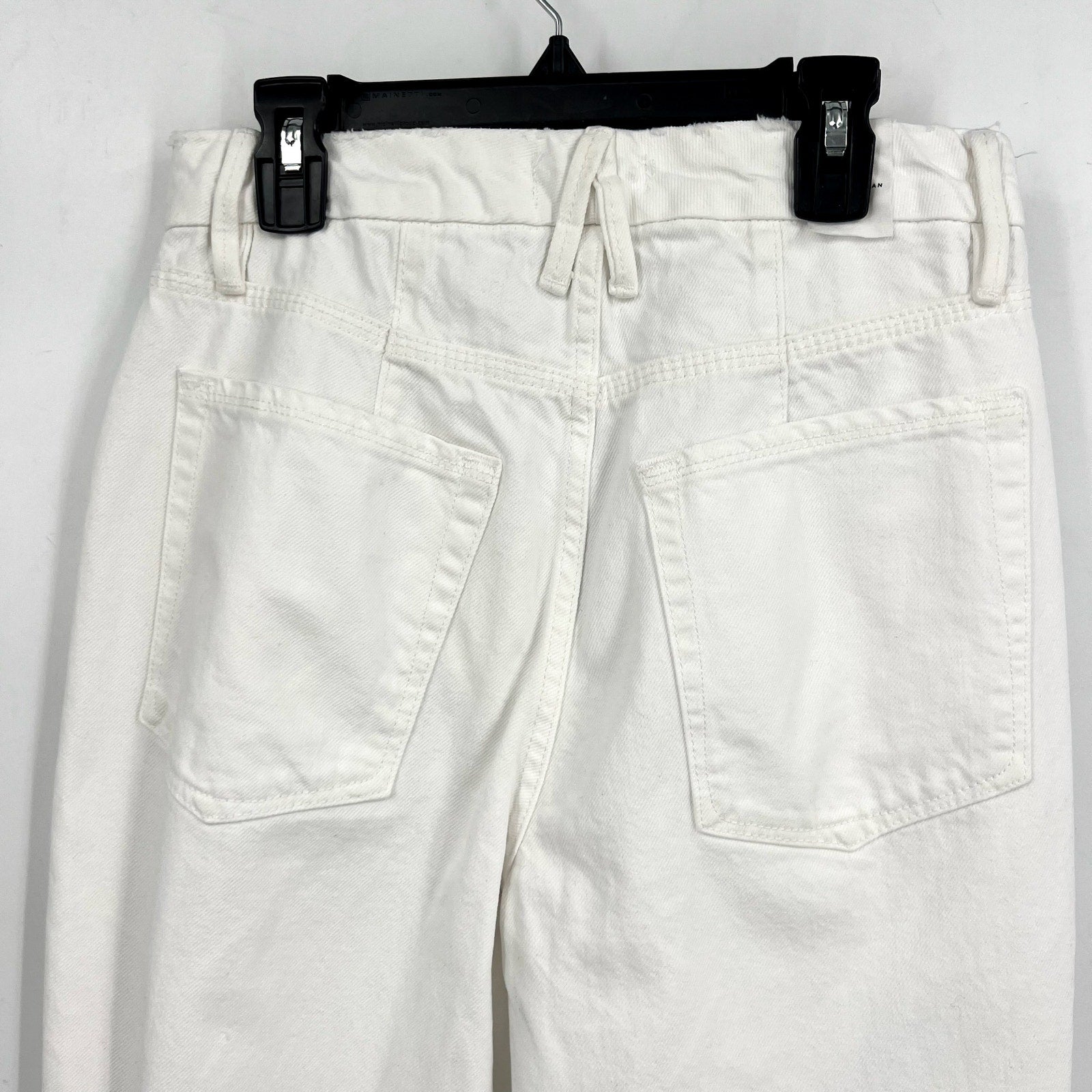 GOOD AMERICAN Good '90s Duster Natural Fray US Size 2 - 26 White Distressed NWOT