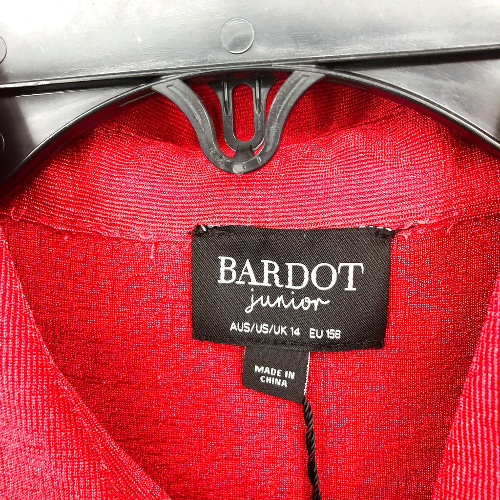 BARDOT JUNIOR Girl's Krista Mini Shirt Dress Size 14 Fire Red Long Sleeves NWT