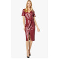 BARDOT Womens Wrap Midi Dress Large US 8 Red Burgundy Vegan Leather NWT