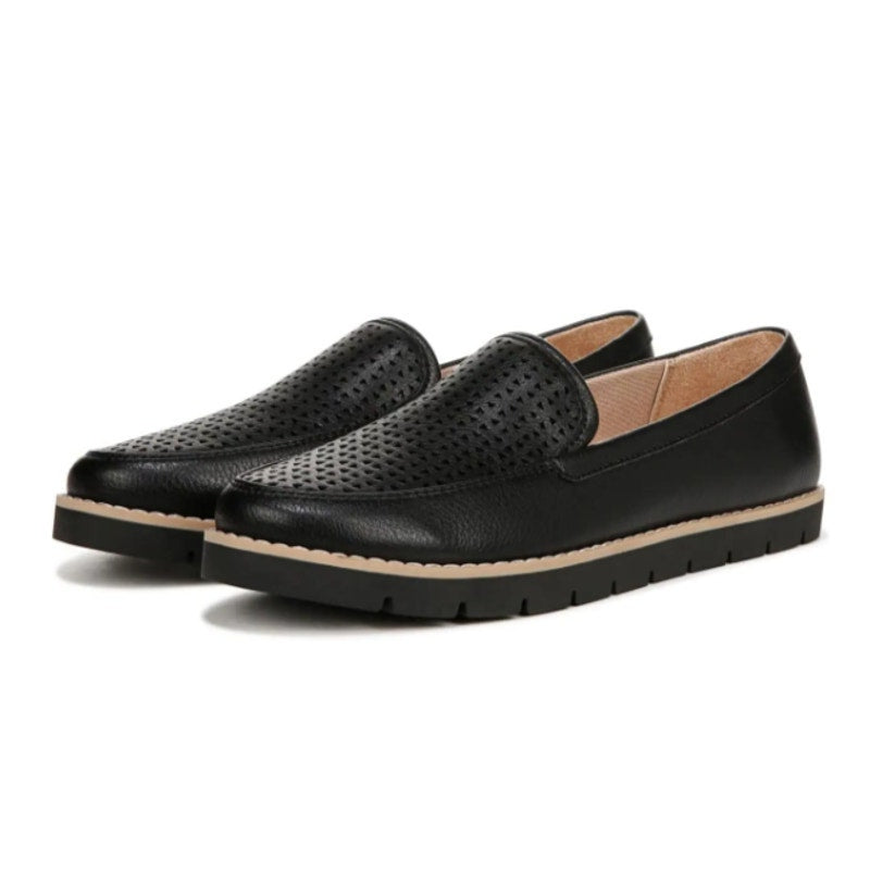 LifeStride Womens Urban 2 Slip-On Loafers Size 9 Black Vegan Leather NIB