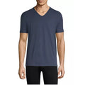 JOHN VARVATOS Men's Miles Slub V Neck Tee Medium Oiled Blue Short Sleeve NWT