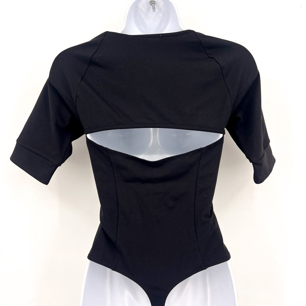 FREE PEOPLE X INTIMATELY FP Everly Bodysuit Small Black 3/4 Sleeve Bolero NWT