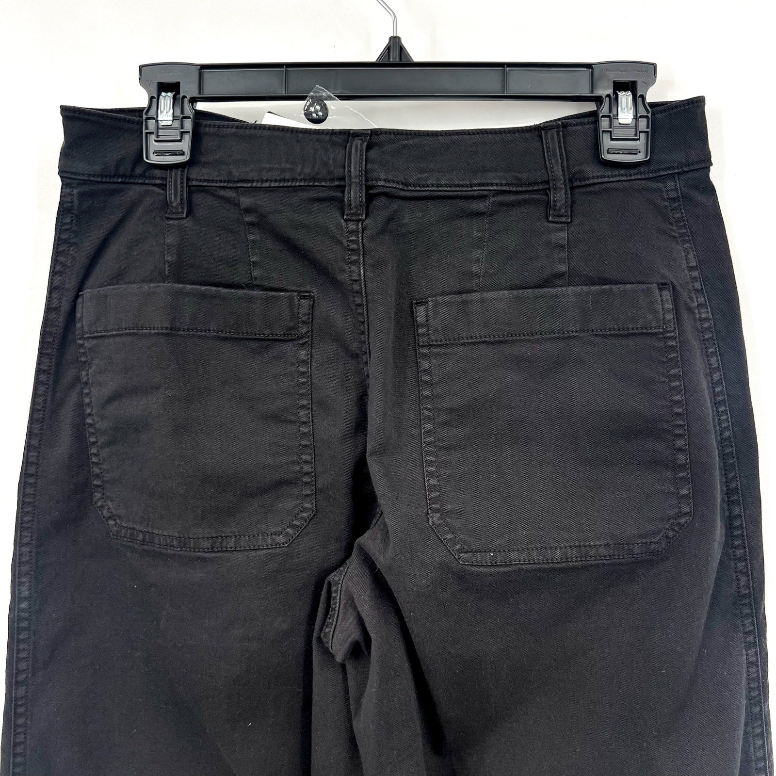 LAUREN RALPH LAUREN Womens Wide Leg Cropped Pants Size 2 Black Stretch Chino NWT