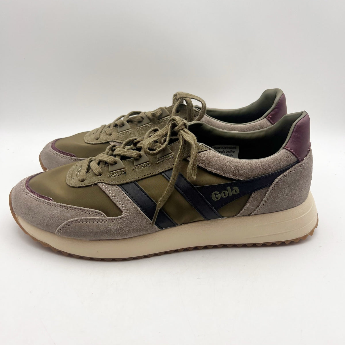 Gola Mens Chicago Casual Sneakers Size 11 EU 44 Green Taupe Suede NWOB