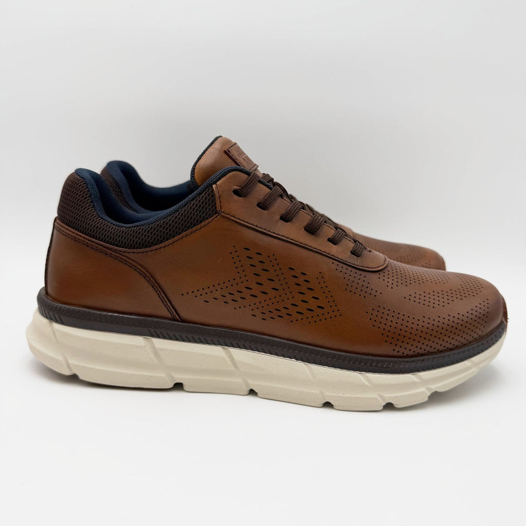Johnston & Murphy Mens Hastings U-Throat Casual Sneakers Size 10 Tan Leather NIB