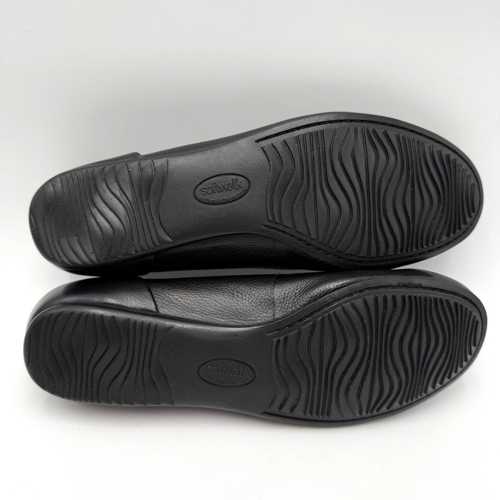 SoftWalk Womens Sonoma Ballet Flats Size 7 Wide Black Leather NWOB