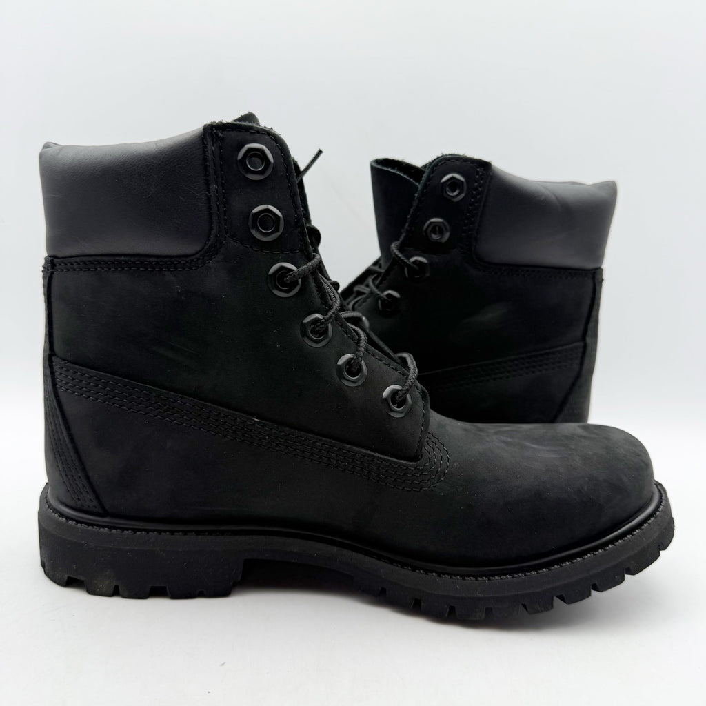 Timberland Premium Womens 6" Ankle Boots US 6.5 Black Nubuck Leather WP NIB