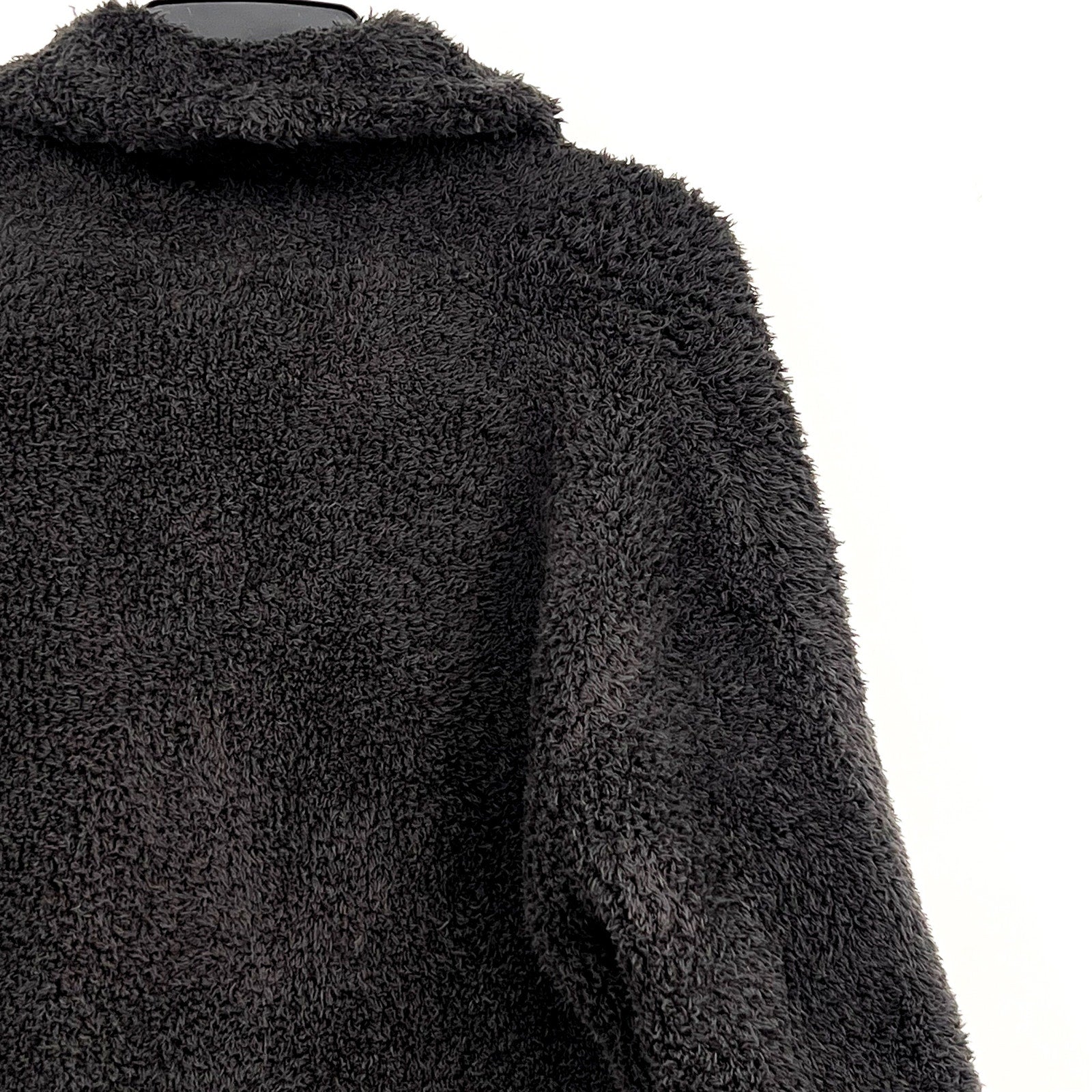 BAREFOOT DREAMS CozyChic Shearling Button Front Jacket Small Carbon Grey NWT