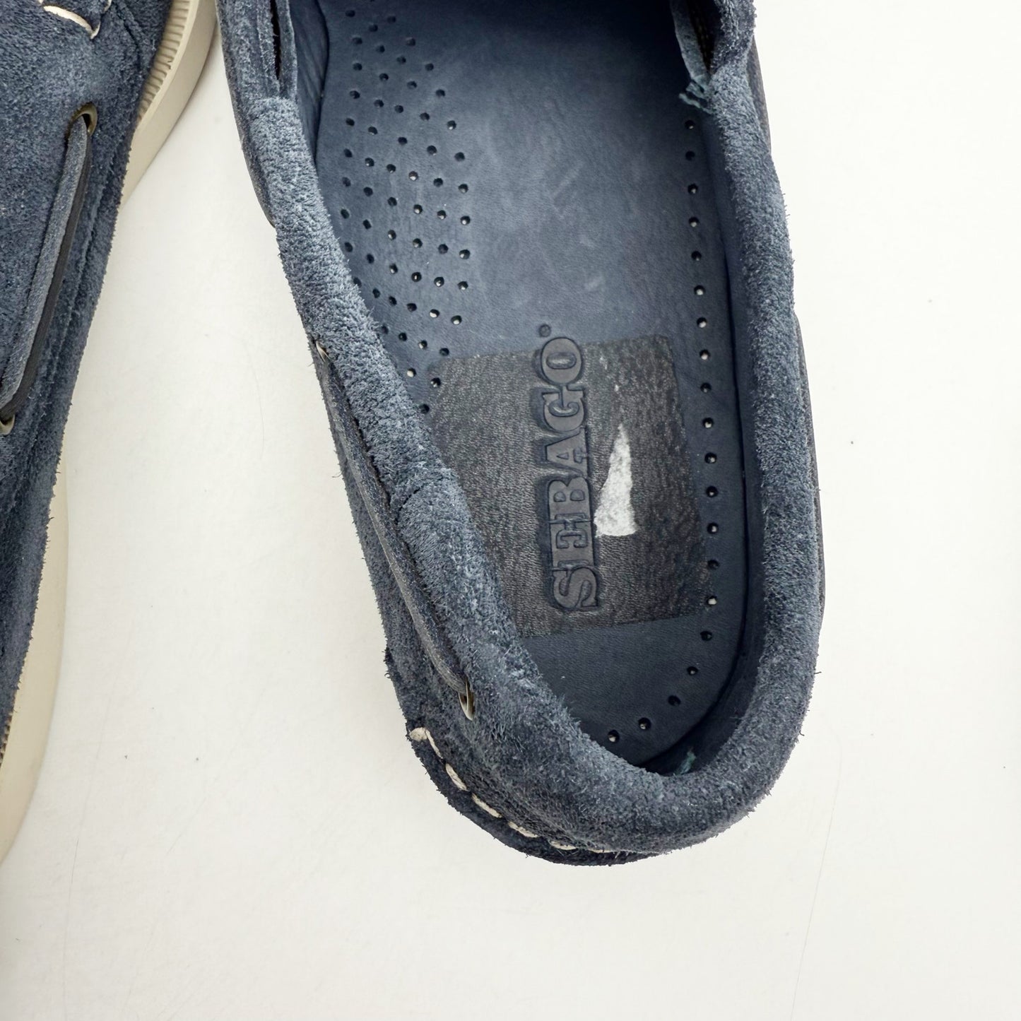 Sebago Mens Portland Roughout Loafers US 10 M Navy Suede Lace Up NWOB