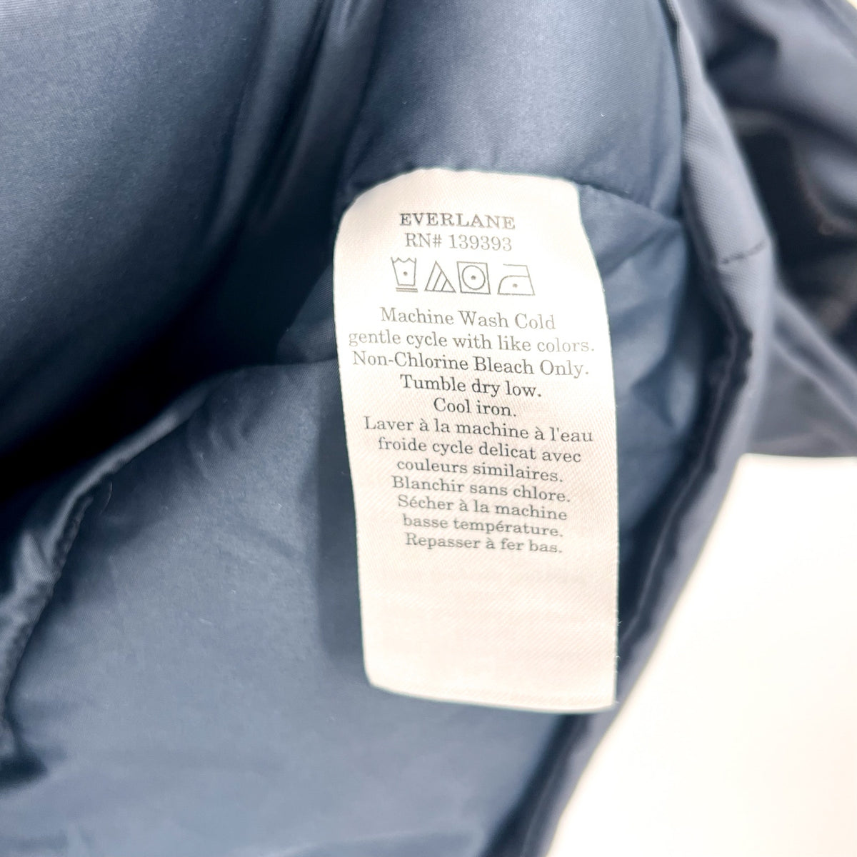 EVERLANE Men's The ReNew Long Parka Jacket Medium Navy Blue Hooded NWOT