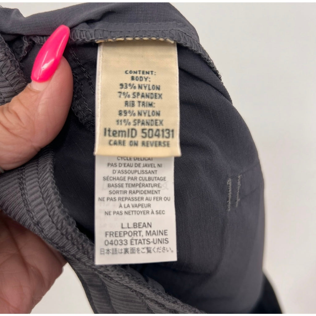 L.L BEAN Women's Vista Camp Pants Large Grey Granite Crop Mid Rise NWT