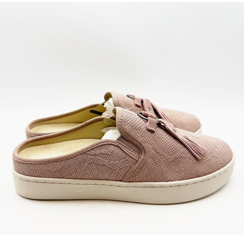 Spenco Women's Bindie Slip On Shoes Size 8 Wide Blush Pink Embossed Suede NIB