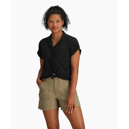 ROYAL ROBBINS Spotless Evolution Meadow Short Sleeve Shirt Small Jet Black NWT
