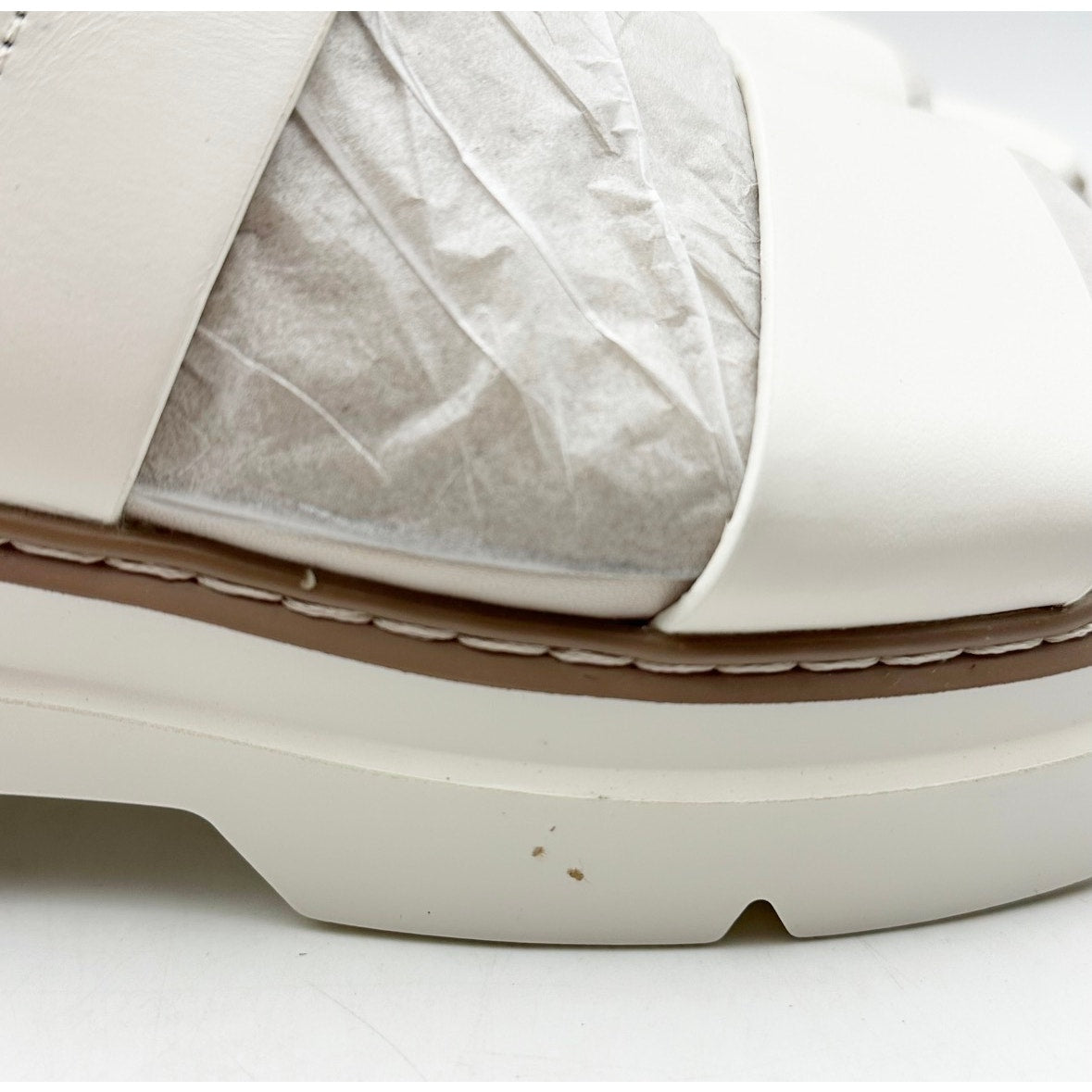 Naturalizer Women's Darry Sling Lug Sole Sandals Size 9.5 M White Leather NIB