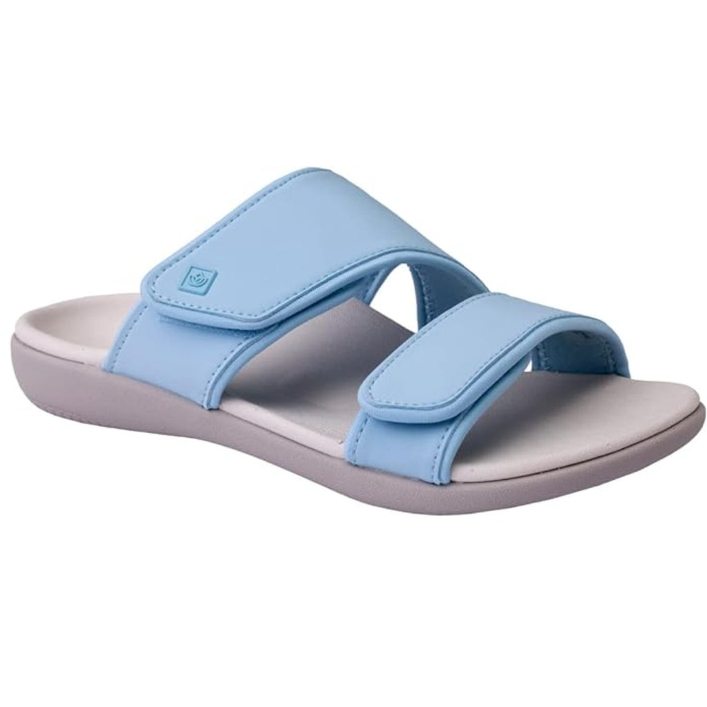 Spenco Womens KHOLO NUEVO Comfort Slide Sandals Size 7.5 WIDE Cool Blue NWT