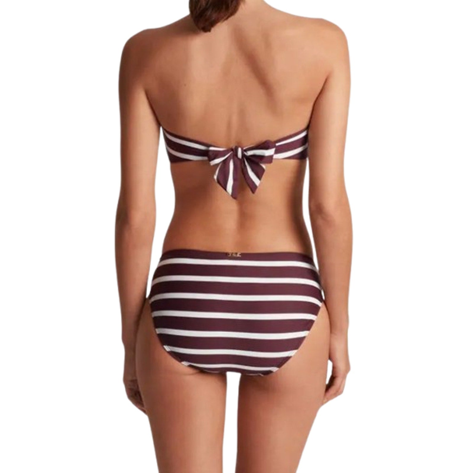 LAUREN RALPH LAUREN Womens Lago Stripe Hipster Bikini Bottom Size 12 Red NWT