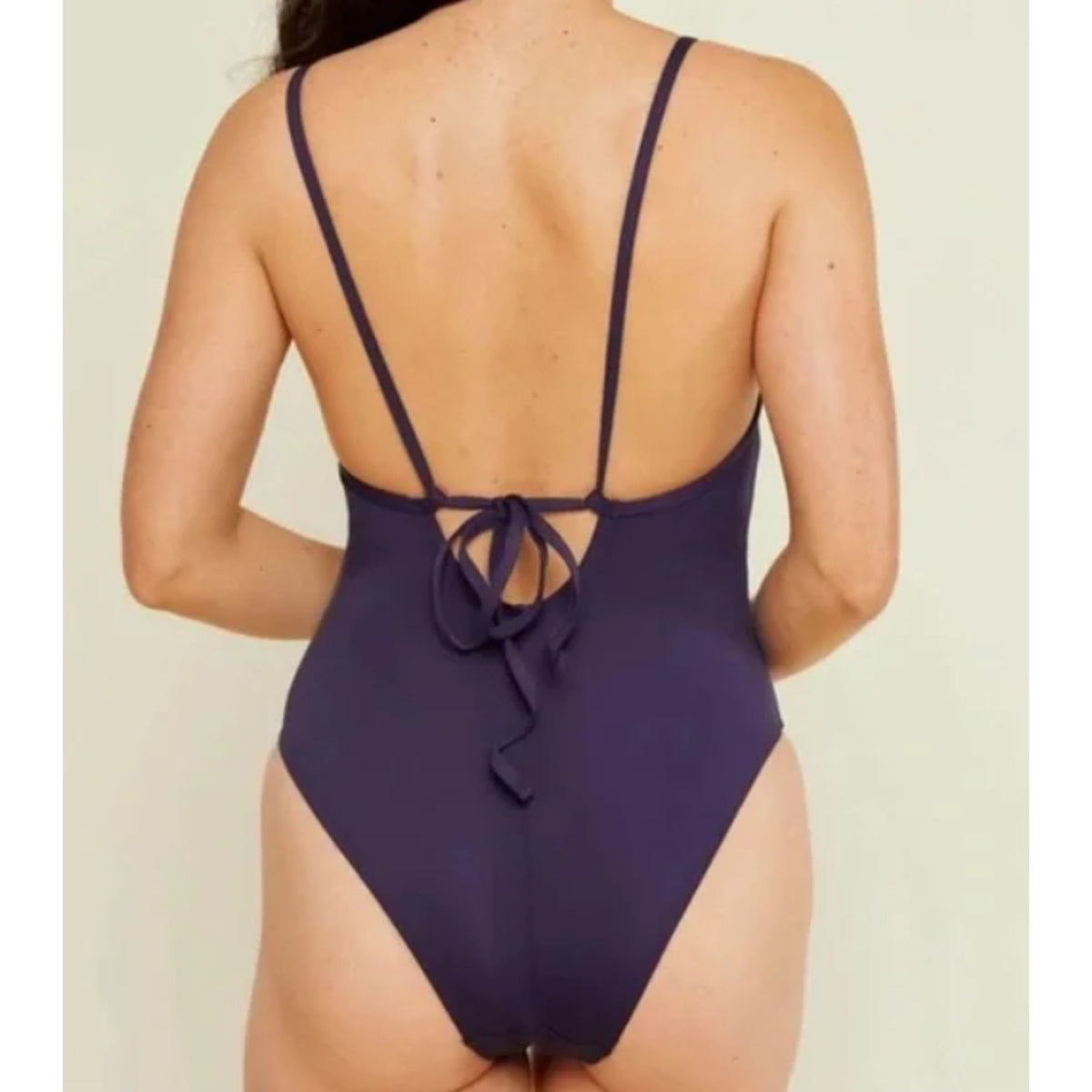ANDIE SWIM Paloma One Piece Swimsuit Medium Tall 8-10 Navy Blue High Neck NWT