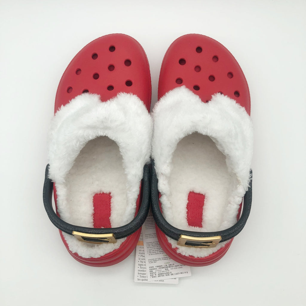 Crocs Unisex Santa Classic Clogs Womens 7 Mens 5 Festive Red White Black NWT