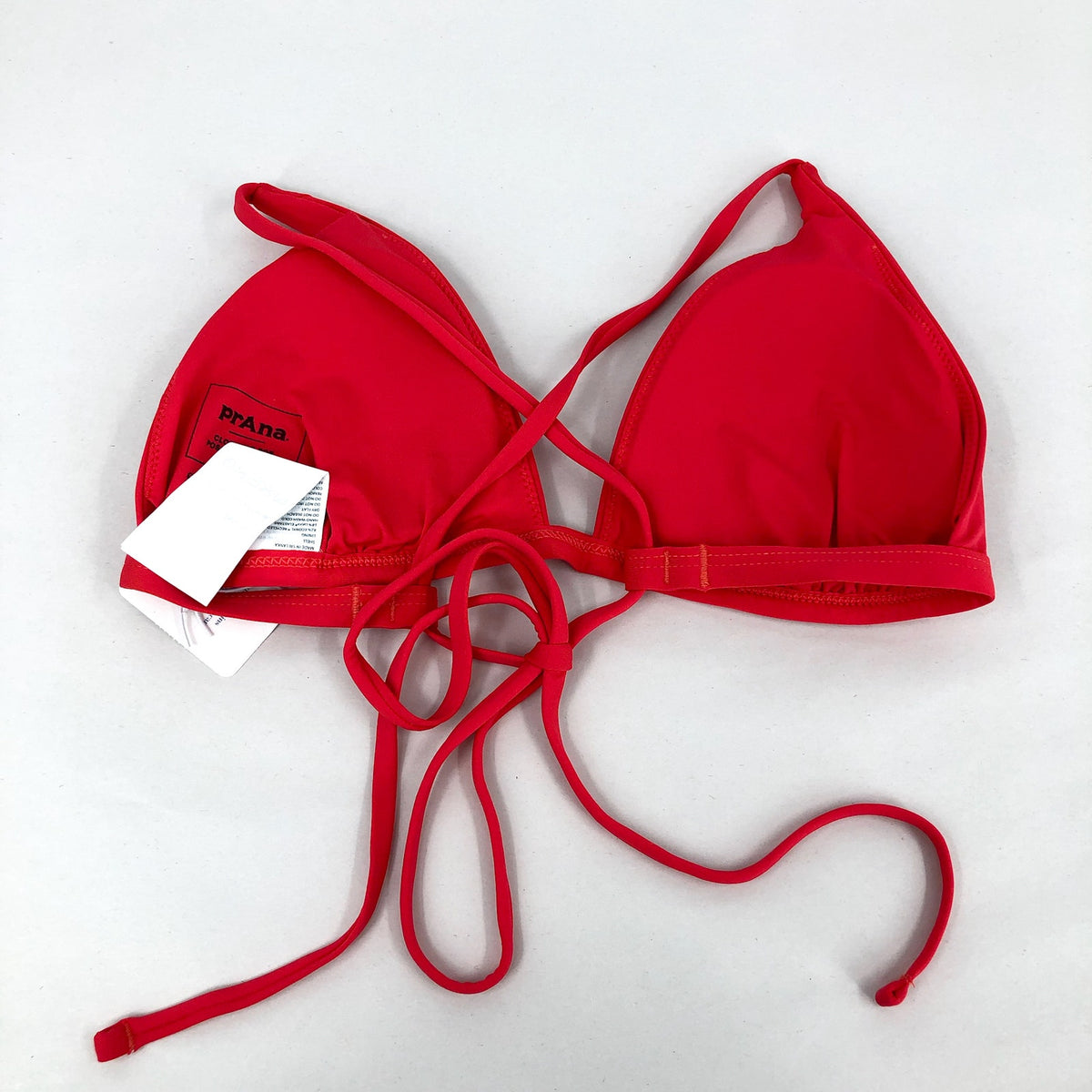 PRANA Women's Sunkissed Bikini Top Small Carmine Red Cross Back Stretch NWT