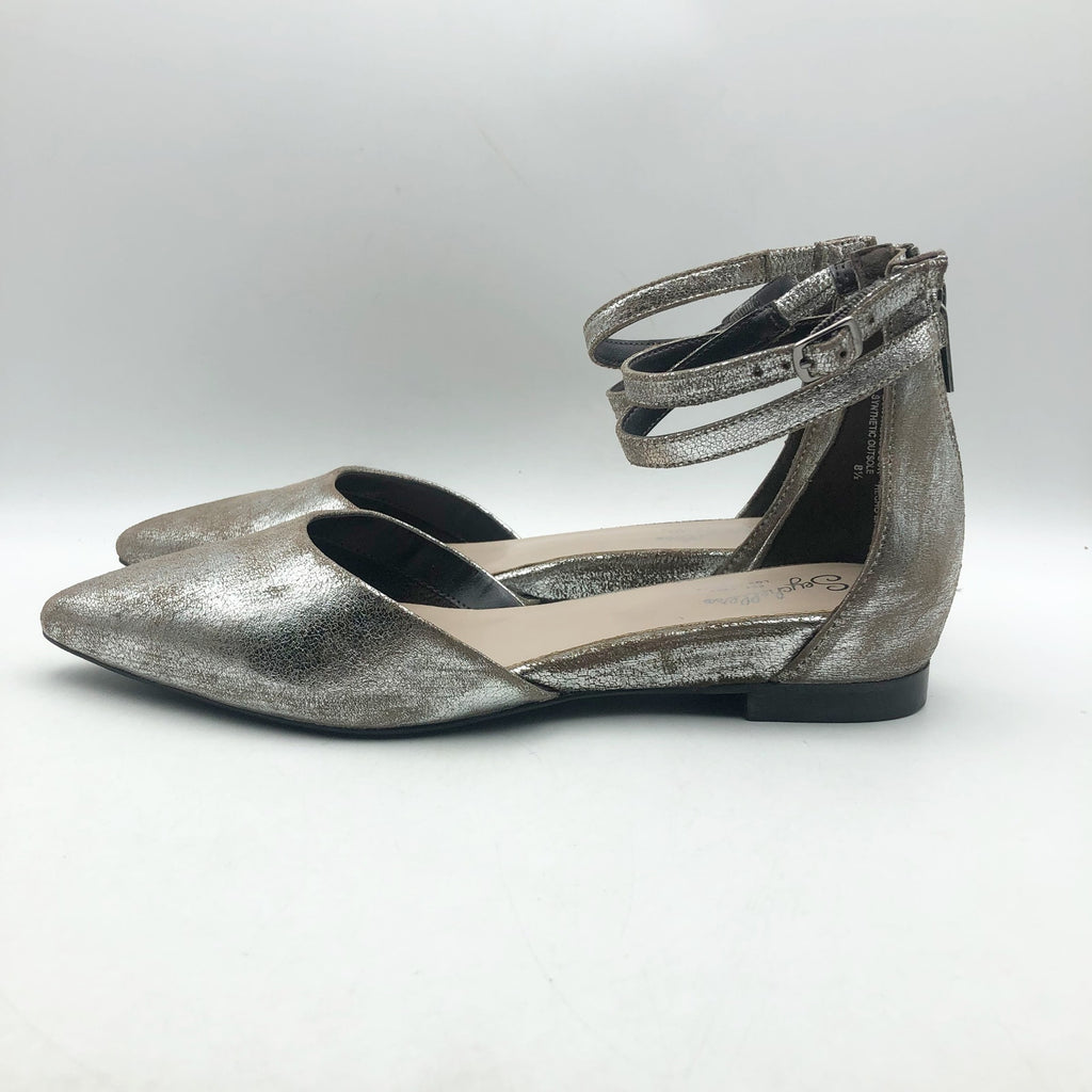 Seychelles Womens What a Girl Wants Flats US 8.5 M Silver Pewter Leather NIB