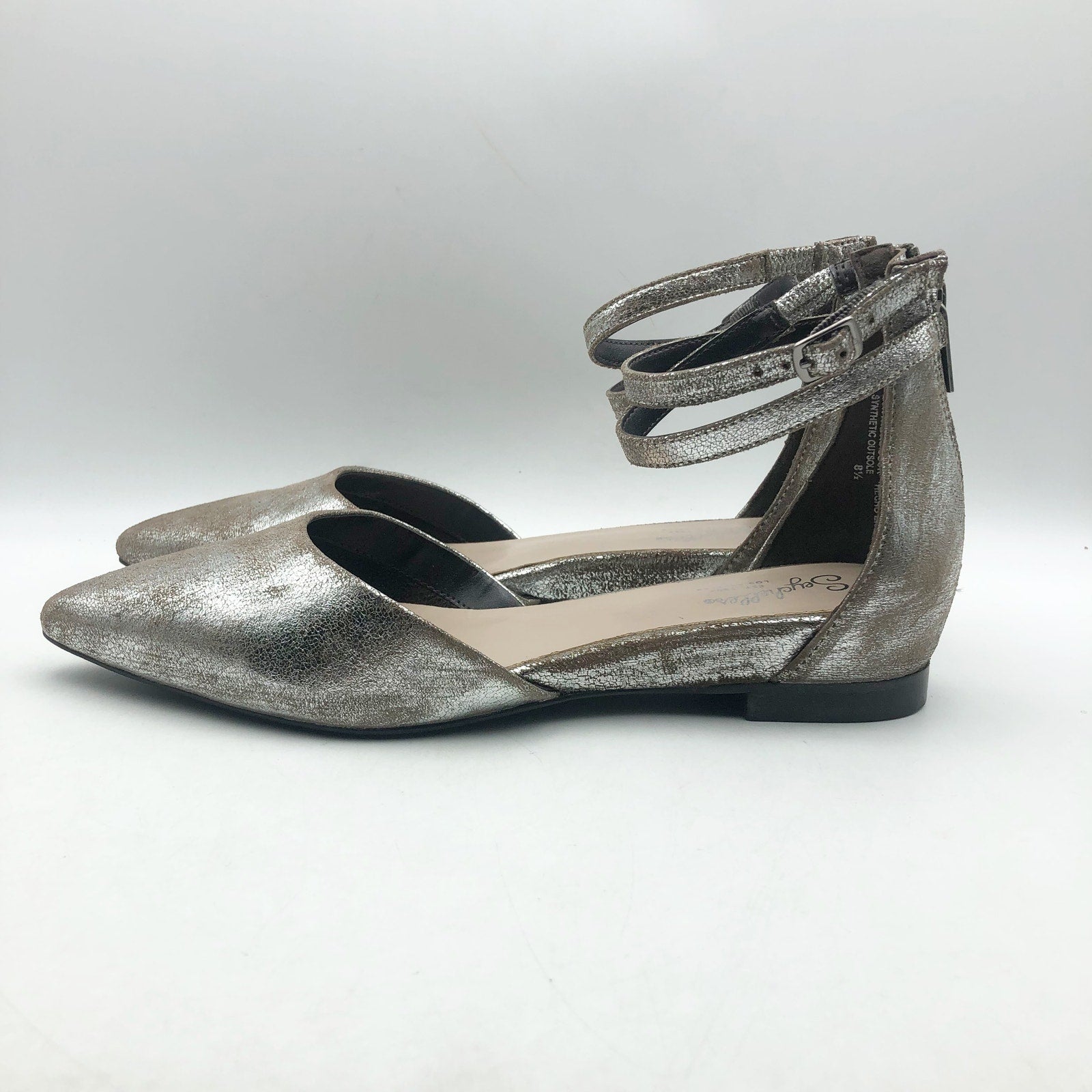 Seychelles Womens What a Girl Wants Flats US 8.5 M Silver Pewter Leather NIB