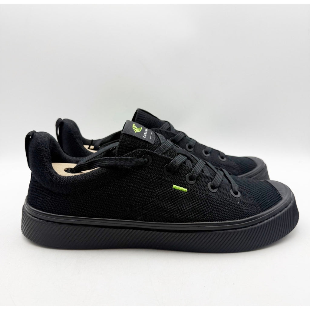 Cariuma IBI Low Casual Sneakers Mens 9.5 Womens 11 Black Bamboo Knit NIB