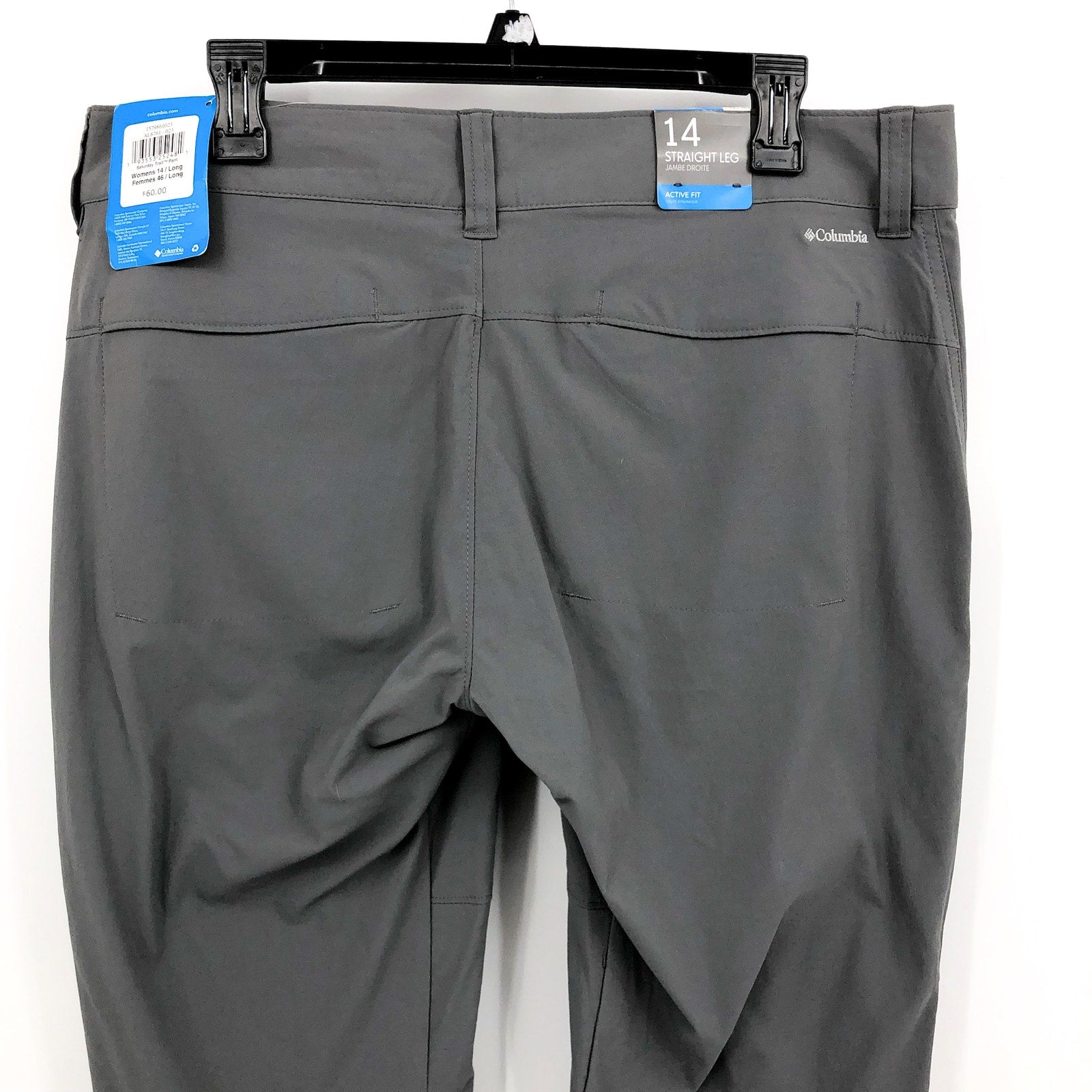 COLUMBIA Womens Saturday Trail Hiking Trousers Size 14 City Grey Roll Up Leg NWT