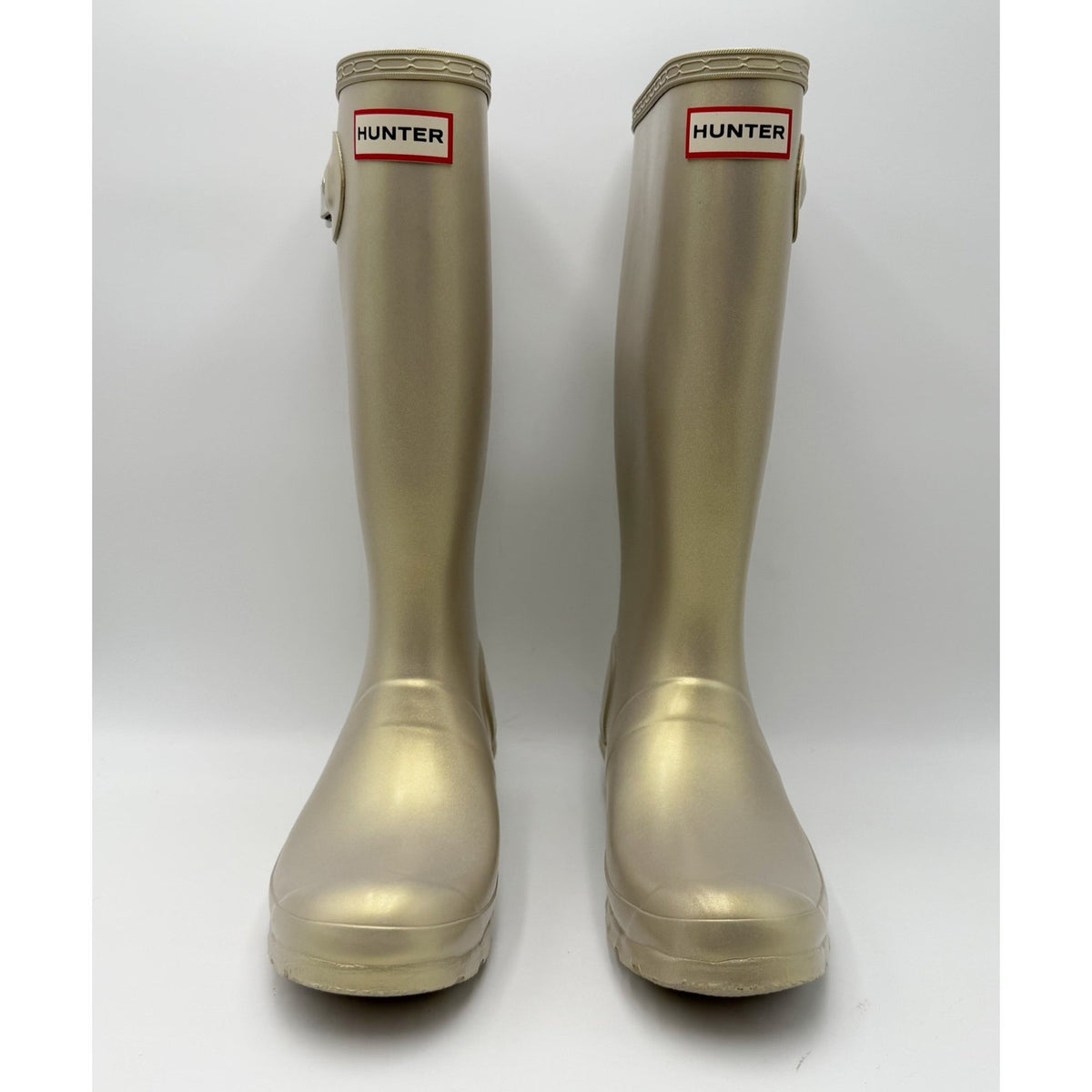 Hunter Girls Original Nebula Rain Boots Size 6 EU 37 Pale Gold Waterproof NWOB