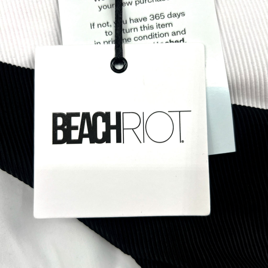 BEACH RIOT Women's Joyce One Shoulder One Piece Swimsuit Medium Black White NWT
